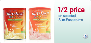 Half price on selected Slim Fast drums
